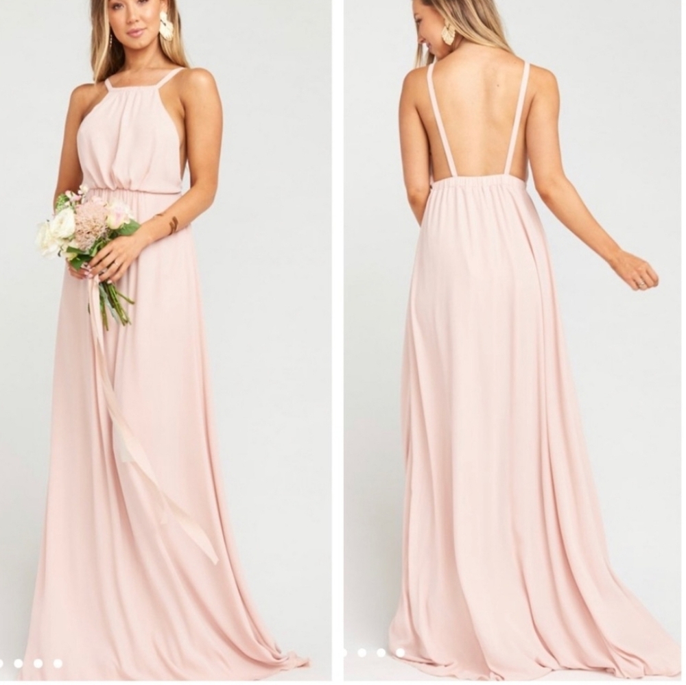 Show Me Your MuMu Amanda Maxi Dress Blush Backless | Sz L | Like New